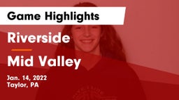 Riverside  vs Mid Valley  Game Highlights - Jan. 14, 2022