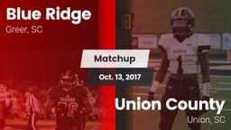 Matchup: Blue Ridge High vs. Union County  2017