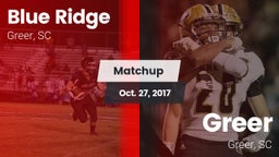 Matchup: Blue Ridge High vs. Greer  2017
