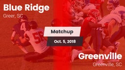 Matchup: Blue Ridge High vs. Greenville  2018