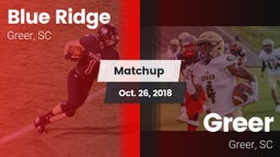 Matchup: Blue Ridge High vs. Greer  2018