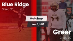 Matchup: Blue Ridge High vs. Greer  2019