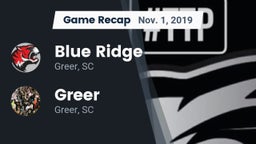 Recap: Blue Ridge  vs. Greer  2019