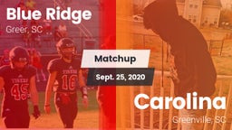 Matchup: Blue Ridge High vs. Carolina  2020