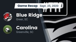 Recap: Blue Ridge  vs. Carolina  2020