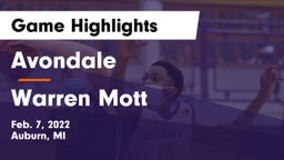 Avondale  vs Warren Mott  Game Highlights - Feb. 7, 2022