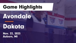 Avondale  vs Dakota  Game Highlights - Nov. 22, 2023