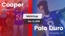 Matchup: Cooper  vs. Palo Duro  2018