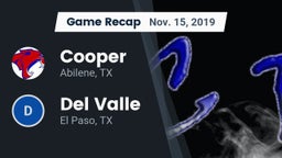 Recap: Cooper  vs. Del Valle  2019