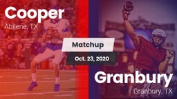 Matchup: Cooper  vs. Granbury  2020