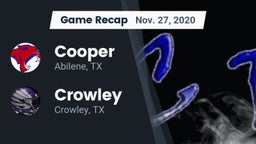 Recap: Cooper  vs. Crowley  2020