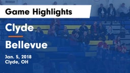 Clyde  vs Bellevue  Game Highlights - Jan. 5, 2018