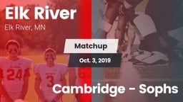 Matchup: Elk River High vs. Cambridge - Sophs 2019