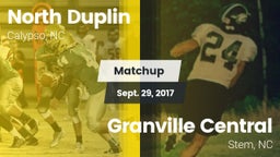 Matchup: North Duplin High vs. Granville Central  2017