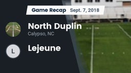 Recap: North Duplin  vs. Lejeune 2018
