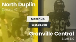Matchup: North Duplin High vs. Granville Central  2018
