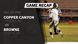 Recap: Copper Canyon  vs. Browne  2016