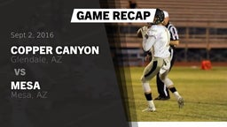 Recap: Copper Canyon  vs. Mesa  2016