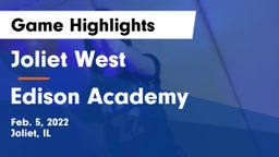 Joliet West  vs  Edison Academy  Game Highlights - Feb. 5, 2022