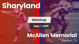 Matchup: Sharyland High vs. McAllen Memorial  2018