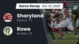 Recap: Sharyland  vs. Rowe  2020