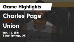 Charles Page  vs Union  Game Highlights - Jan. 15, 2021