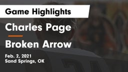 Charles Page  vs Broken Arrow  Game Highlights - Feb. 2, 2021