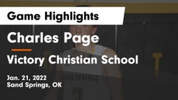 Charles Page  vs Victory Christian School Game Highlights - Jan. 21, 2022