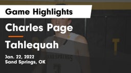 Charles Page  vs Tahlequah  Game Highlights - Jan. 22, 2022