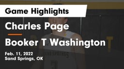 Charles Page  vs Booker T Washington  Game Highlights - Feb. 11, 2022