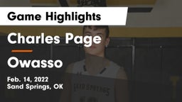 Charles Page  vs Owasso  Game Highlights - Feb. 14, 2022