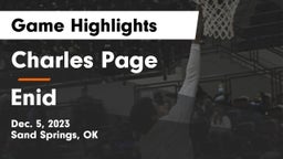 Charles Page  vs Enid  Game Highlights - Dec. 5, 2023