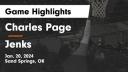 Charles Page  vs Jenks  Game Highlights - Jan. 20, 2024