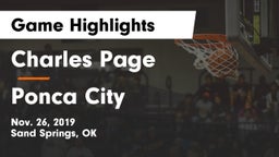 Charles Page  vs Ponca City  Game Highlights - Nov. 26, 2019