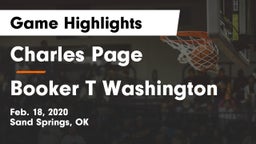 Charles Page  vs Booker T Washington  Game Highlights - Feb. 18, 2020