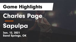 Charles Page  vs Sapulpa  Game Highlights - Jan. 12, 2021