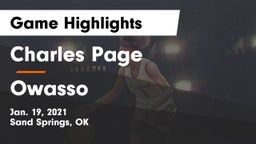 Charles Page  vs Owasso Game Highlights - Jan. 19, 2021
