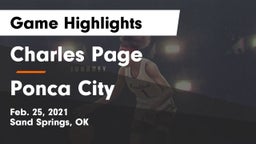 Charles Page  vs Ponca City Game Highlights - Feb. 25, 2021