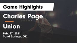 Charles Page  vs Union Game Highlights - Feb. 27, 2021