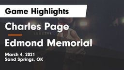 Charles Page  vs Edmond Memorial Game Highlights - March 4, 2021
