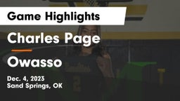 Charles Page  vs Owasso  Game Highlights - Dec. 4, 2023