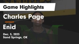 Charles Page  vs Enid  Game Highlights - Dec. 5, 2023