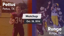 Matchup: Pettus  vs. Runge  2016