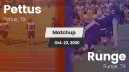 Matchup: Pettus  vs. Runge  2020