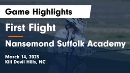 First Flight  vs Nansemond Suffolk Academy Game Highlights - March 14, 2023