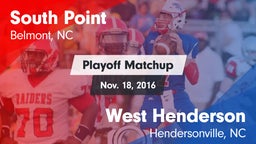 Matchup: South Point High vs. West Henderson  2016