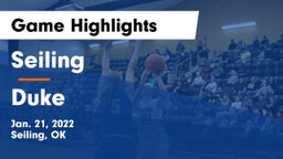 Seiling  vs Duke Game Highlights - Jan. 21, 2022