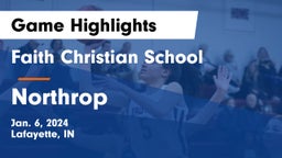 Faith Christian School vs Northrop  Game Highlights - Jan. 6, 2024
