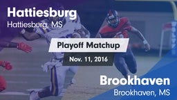 Matchup: Hattiesburg High vs. Brookhaven  2016