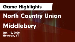 North Country Union  vs Middlebury Game Highlights - Jan. 10, 2020